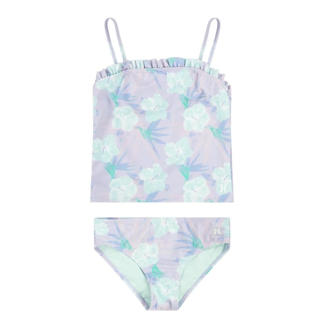 Hurley Girls Tankini 2-piece Swimsuit Light Orchid Size XL Floral Swimwear